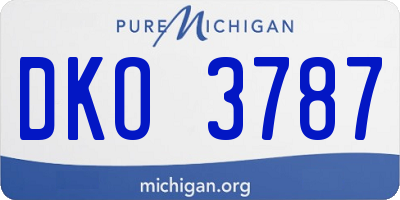 MI license plate DKO3787