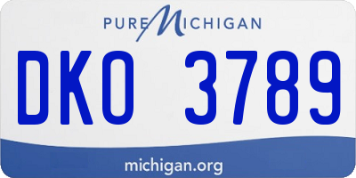 MI license plate DKO3789