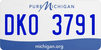 MI license plate DKO3791