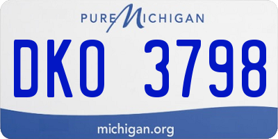 MI license plate DKO3798