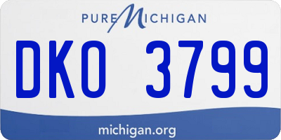 MI license plate DKO3799