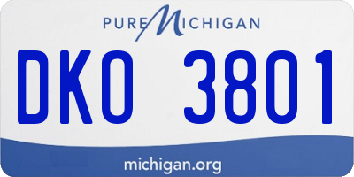 MI license plate DKO3801