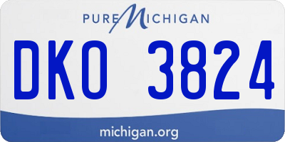 MI license plate DKO3824