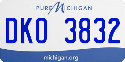 MI license plate DKO3832