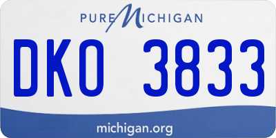 MI license plate DKO3833