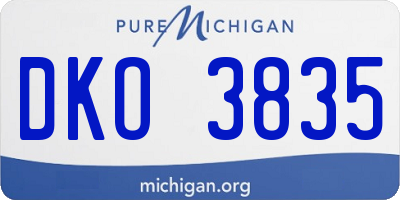 MI license plate DKO3835