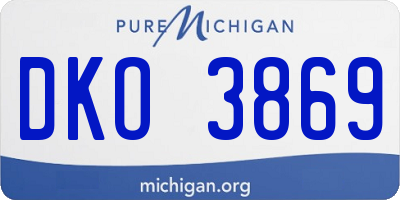 MI license plate DKO3869