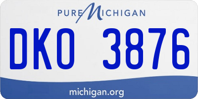 MI license plate DKO3876