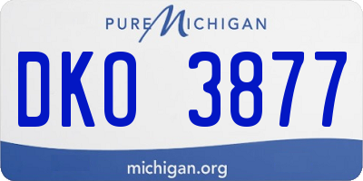 MI license plate DKO3877