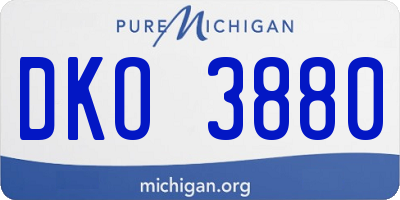 MI license plate DKO3880