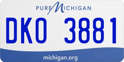 MI license plate DKO3881