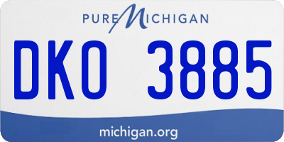 MI license plate DKO3885