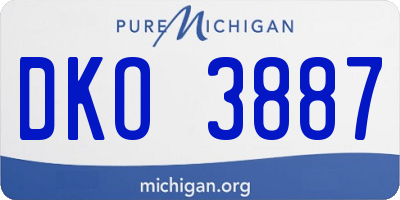 MI license plate DKO3887