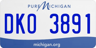 MI license plate DKO3891