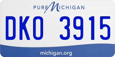 MI license plate DKO3915