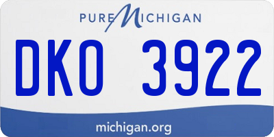 MI license plate DKO3922