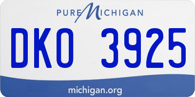 MI license plate DKO3925
