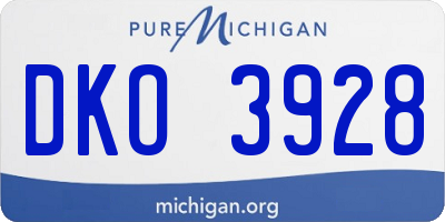 MI license plate DKO3928