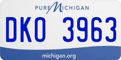 MI license plate DKO3963