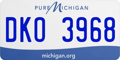 MI license plate DKO3968