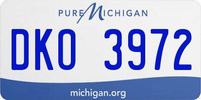 MI license plate DKO3972