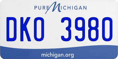 MI license plate DKO3980