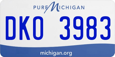 MI license plate DKO3983