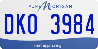 MI license plate DKO3984