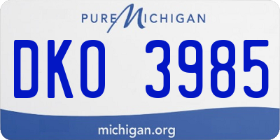 MI license plate DKO3985