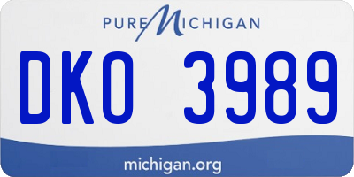 MI license plate DKO3989