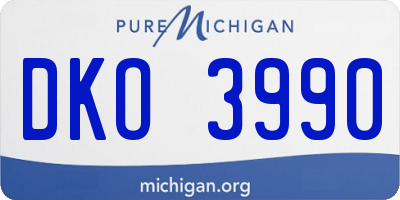 MI license plate DKO3990