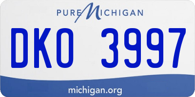 MI license plate DKO3997