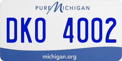 MI license plate DKO4002