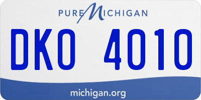 MI license plate DKO4010