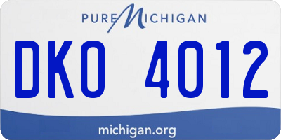 MI license plate DKO4012