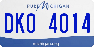 MI license plate DKO4014