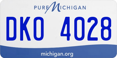 MI license plate DKO4028