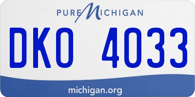 MI license plate DKO4033