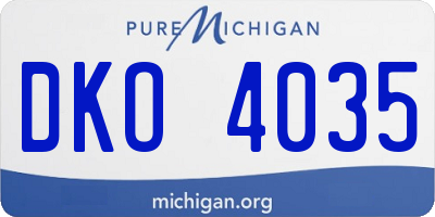 MI license plate DKO4035