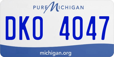 MI license plate DKO4047