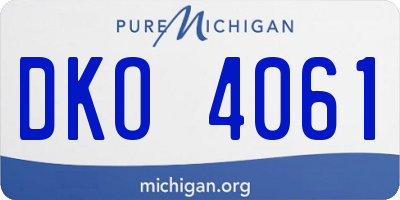 MI license plate DKO4061