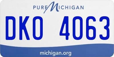 MI license plate DKO4063