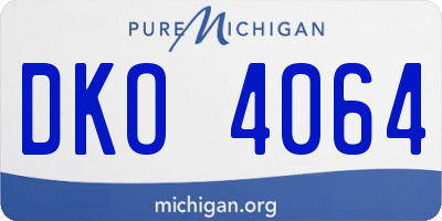MI license plate DKO4064