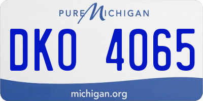 MI license plate DKO4065