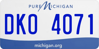 MI license plate DKO4071