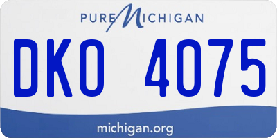 MI license plate DKO4075
