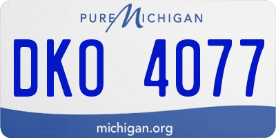 MI license plate DKO4077