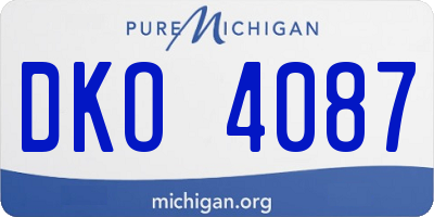 MI license plate DKO4087