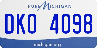 MI license plate DKO4098
