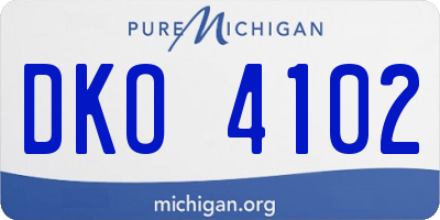 MI license plate DKO4102